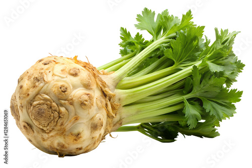 celeriac celery root isolated on transparent background