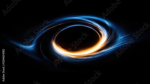A blue and orange swirl with a hole in the middle