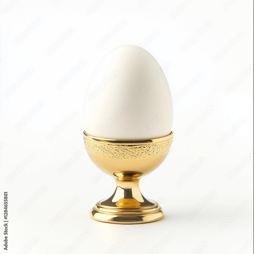 Beitzah (boiled egg, symbol of mourning and renewal) on a white background Beitzah (boiled egg, symbol of mourning and renewal) on a white background