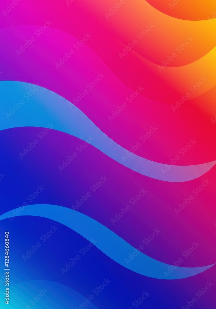 Obraz premium A modern abstract visual with flowing waves in vivid hues, creating a dynamic aesthetic.