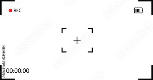 eye test chart with reflection Recording sign icon. Red logo camera video recording symbol  Viewfinder recording camera screen with white stripes frame on a black  background. Blinking round 