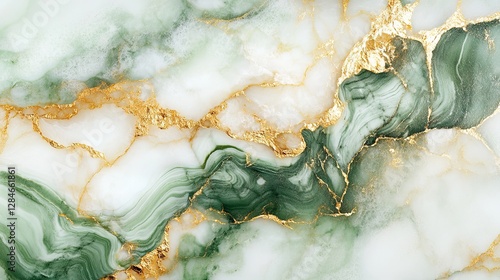 Wallpaper Mural Sophisticated Green and Gold Marble Texture with Modern Decor Torontodigital.ca