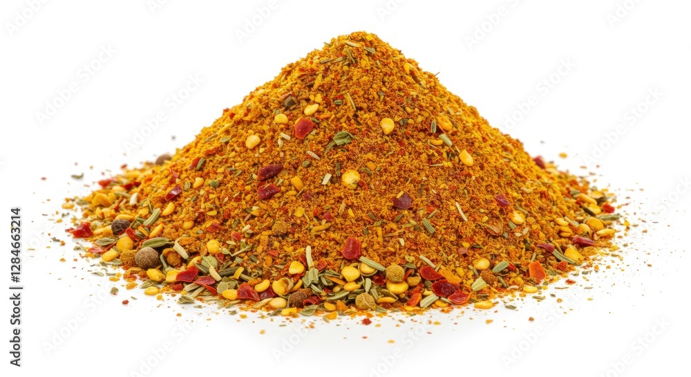Pile of Colorful Spice Blend Isolated on White Background Studio Shot Pile of Colorful Spice Blend Isolated on White Background Studio Shot