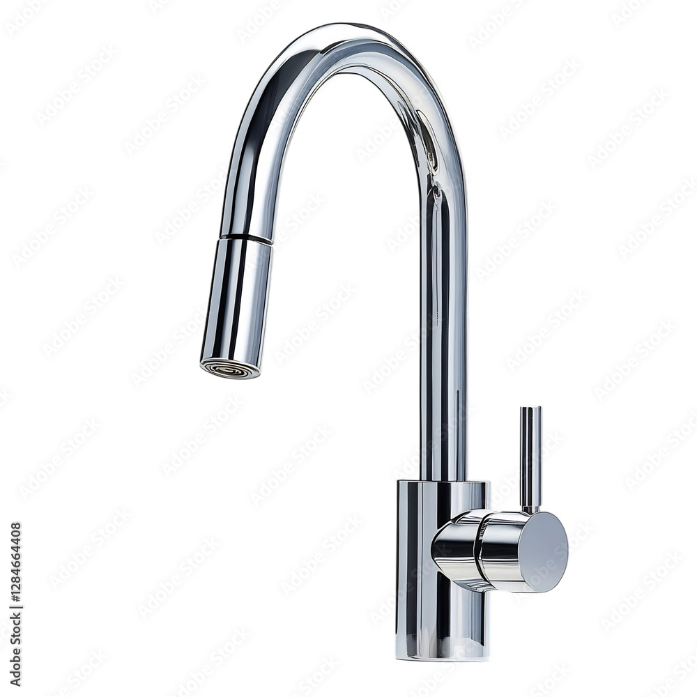 High Tech Touchless Kitchen Faucet with Motion Sensor Isolated on Transparent Background High Tech Touchless Kitchen Faucet with Motion Sensor Isolated on Transparent Background