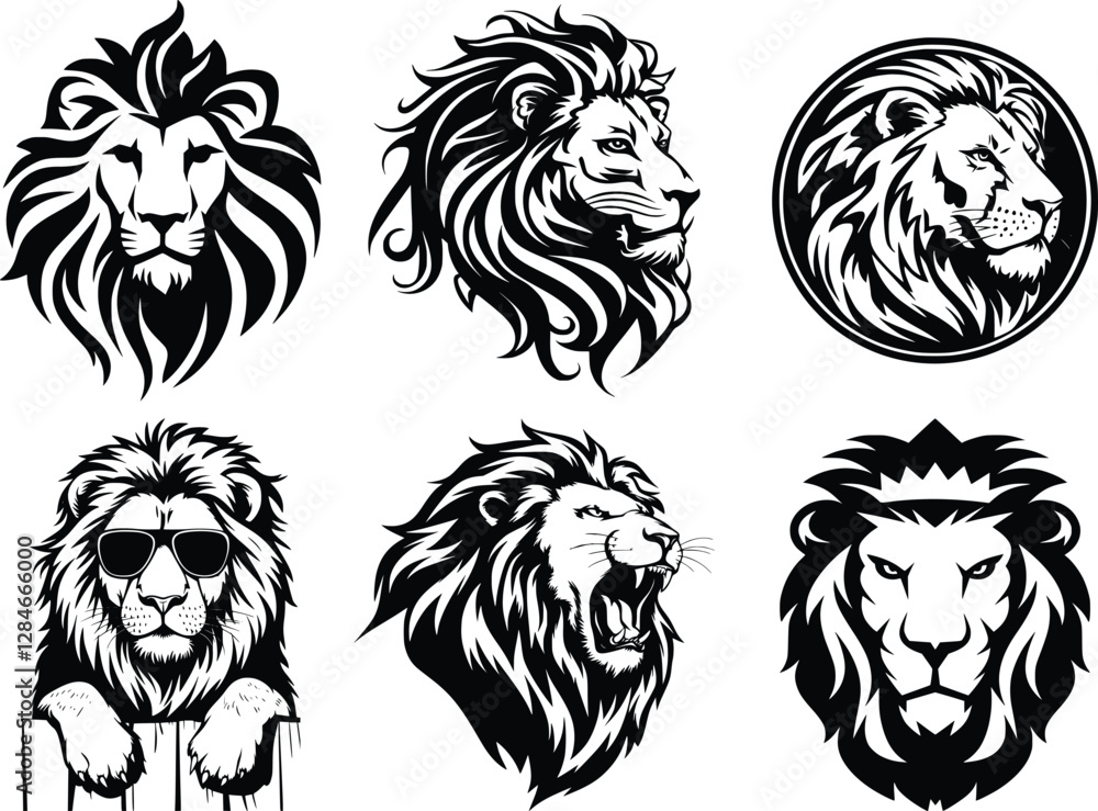 Fototapeta premium lion svg bundle,animal svg