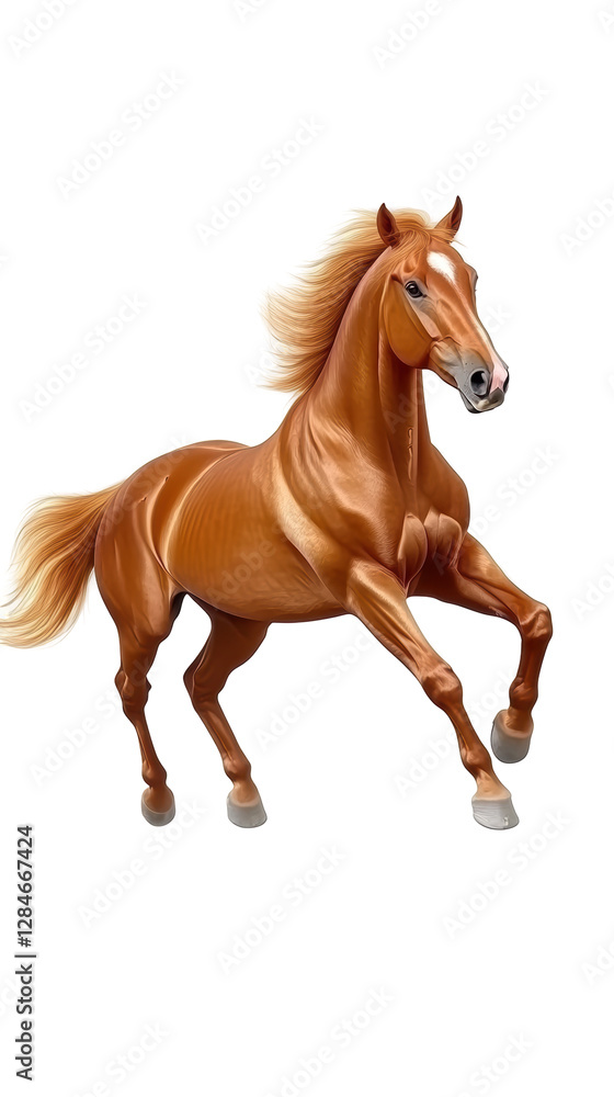 Isolated Detailed Chestnut Horse Powerful Run Isolated Detailed Chestnut Horse Powerful Run