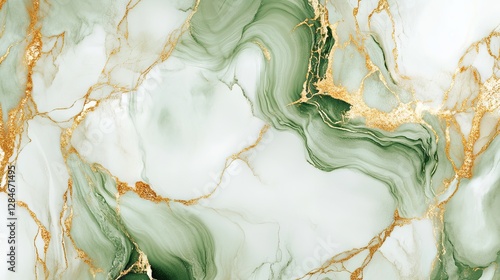 Luxury Green Marble Texture with Alcohol Ink Effect