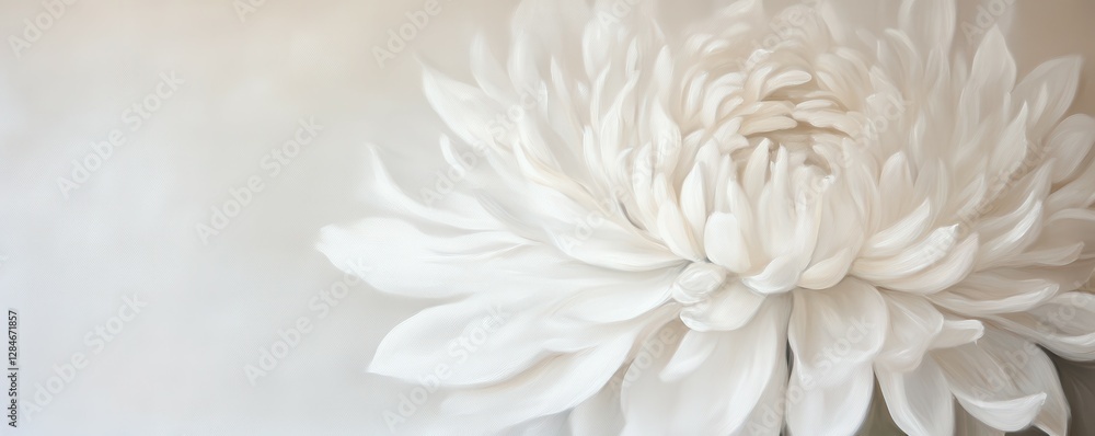 Obraz premium Elegant white chrysanthemum blooming in soft light