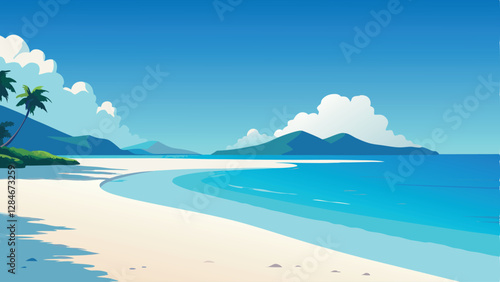 Tropical Bliss. Stunning Beach with White Sand & Clear Waters