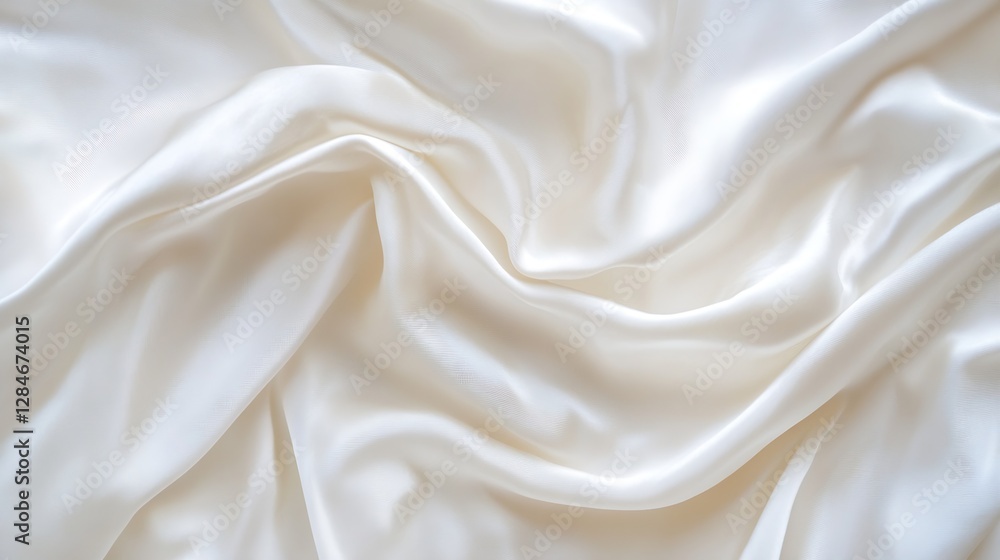 Elegant smooth white silk fabric with a soft draped texture showcasing luxurious beauty : Generative AI Elegant smooth white silk fabric with a soft draped texture showcasing luxurious beauty : Generative AI