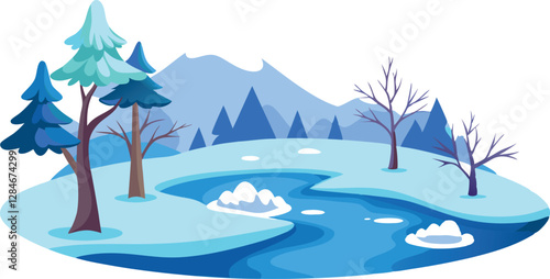 Snowy Forest & Icy Pond. A Stunning Winter Landscape
