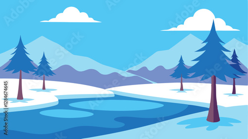 Snowy Forest & Icy Pond. A Stunning Winter Landscape