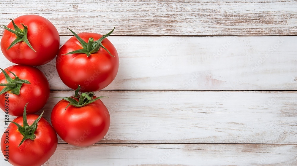 Fresh red tomatoes arranged on a rustic wooden table showcasing natural produce and wholesome ingredients : Generative AI Fresh red tomatoes arranged on a rustic wooden table showcasing natural produce and wholesome ingredients : Generative AI