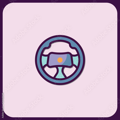 Stylish Vector Illustration of a Car Steering Wheel