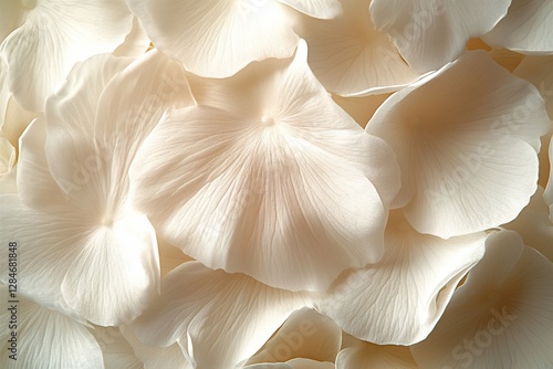 Soft, white rose petals, close-up, romantic background, ideal for wedding invitations