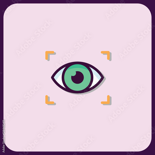 Stylized Eye Icon with Focus Markers Digital Art