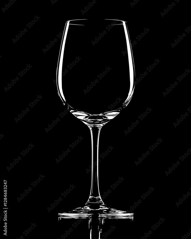 Elegant Empty Wine Glass on Black Background Elegant Empty Wine Glass on Black Background