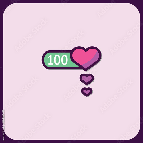 Heart Meter UI Design: 100 Love Points Animation