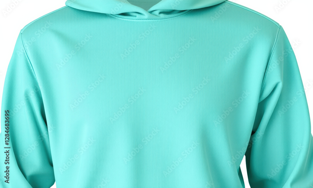 vibrant turquoise hoodie mockup showcasing modern design, perfect for casual wear or promotional use. Ideal for fashion brands and online stores