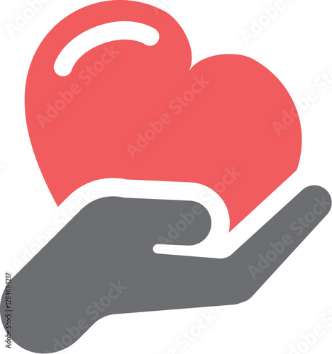 Heart and hand icon 2