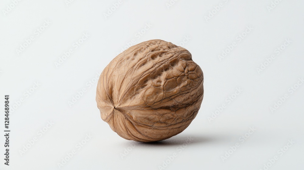 Single walnut on white background Single walnut on white background