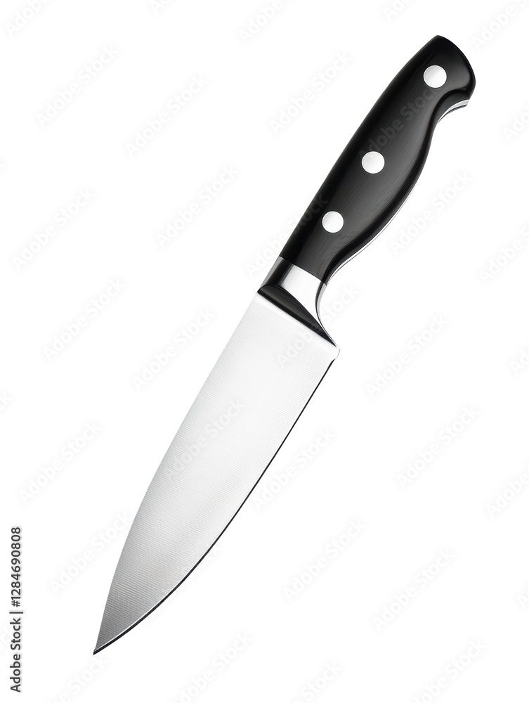 Isolated Chef Knife with Black Handle Isolated Chef Knife with Black Handle