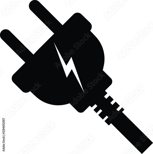 Electric plug icon, electric plug with socket icon vector illustration 