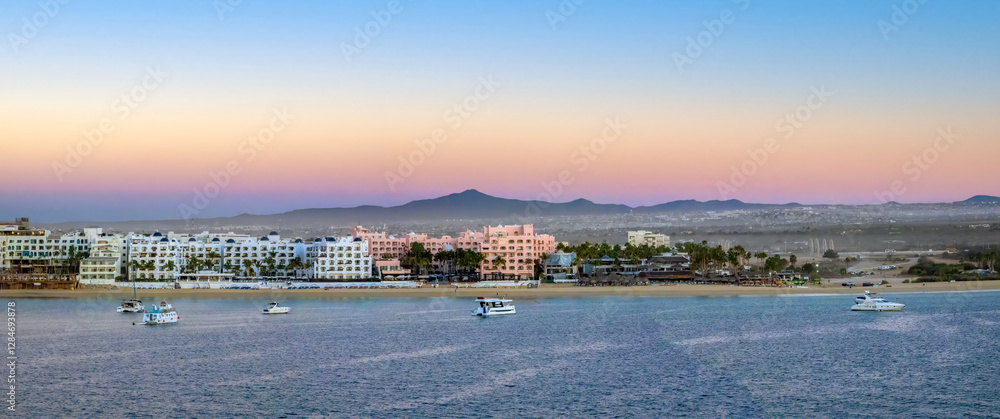 Fresh sunrise over the waterfront of Cabo San Lucas, Baja California, Mexico