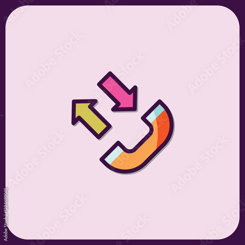 Vibrant Call Transfer Icon Design with Arrows