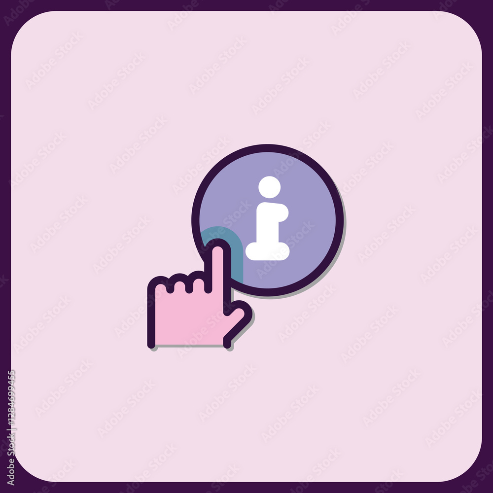 Elegant Info Icon with Hand Cursor Interaction Design Elegant Info Icon with Hand Cursor Interaction Design