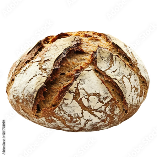 A Loaf of Rye Bread with Hearty Crust Isolated on Transparent Background