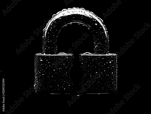 Stylish Black Lock with Water Drops