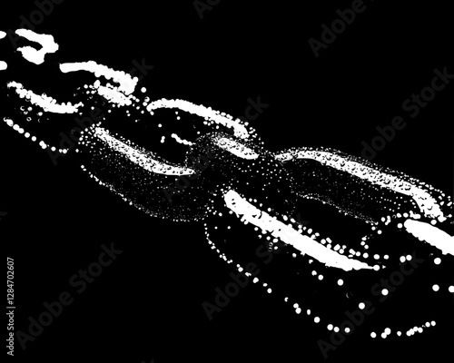 Abstract Black Chain with Water Drops