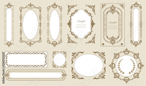 Set of Decorative vintage frames and borders set. Vector design. floral ornament. typographic decorative ornament..eps