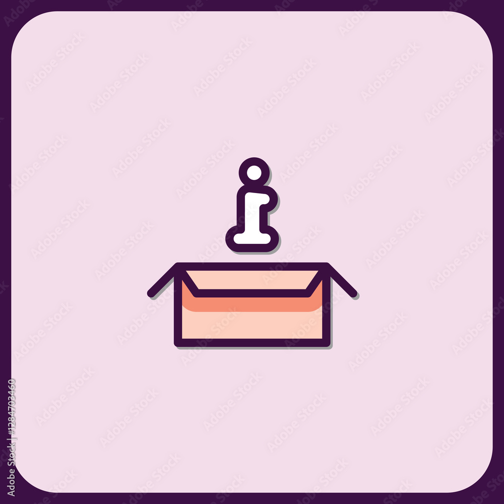 Information Unveiled: Icon in Open Box Graphic