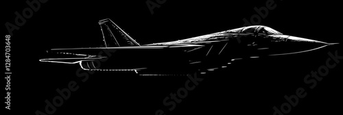 Majestic Silhouette of a Fighter Jet