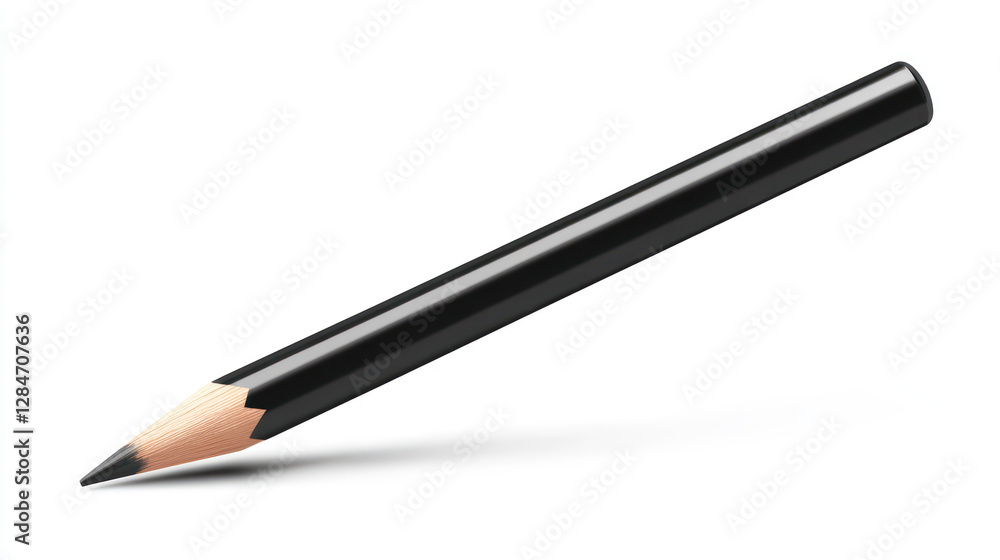 Cartoon pencil in black and white, simple design Cartoon pencil in black and white, simple design