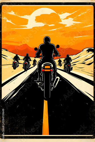 Vintage 1960s Motorcycle Club Poster