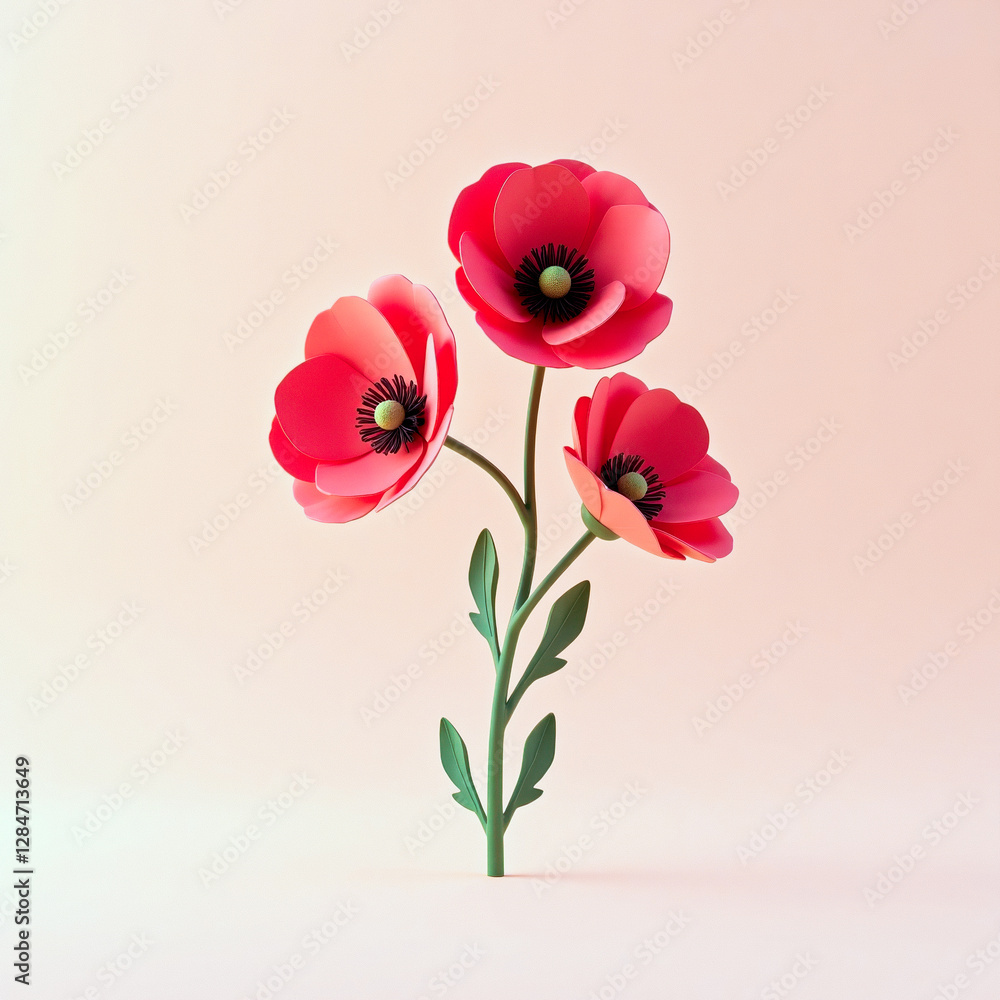 Fototapeta premium three-layered pink blossoms on background