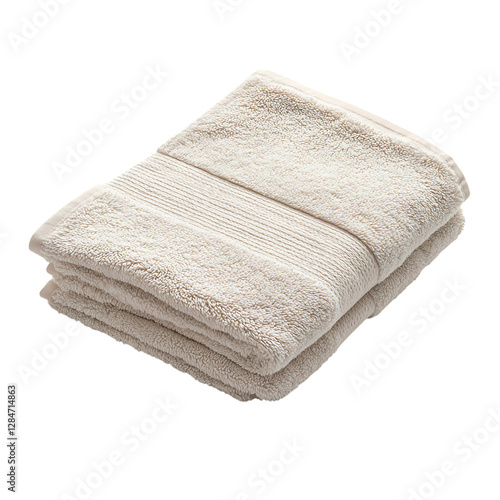 Soft Cotton Bath Towel White Isolated on Transparent Background