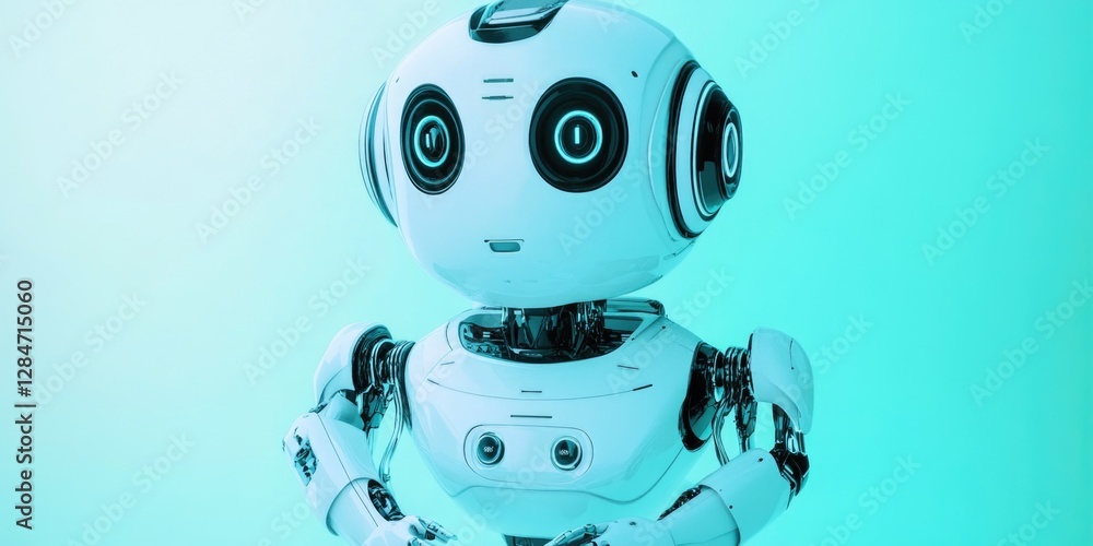 The image depicts a white humanoid robot with a stylized appearance, standing against a plain background. The image depicts a white humanoid robot with a stylized appearance, standing against a plain background.