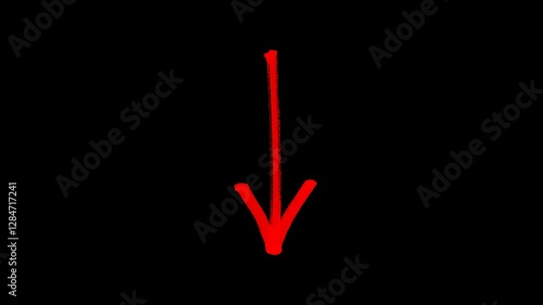 Arrow animation on transparent background. Red arrow loop animation direction concept. Red arrow pointing left, right, top, bottom. Animated arrow direction sign animation.