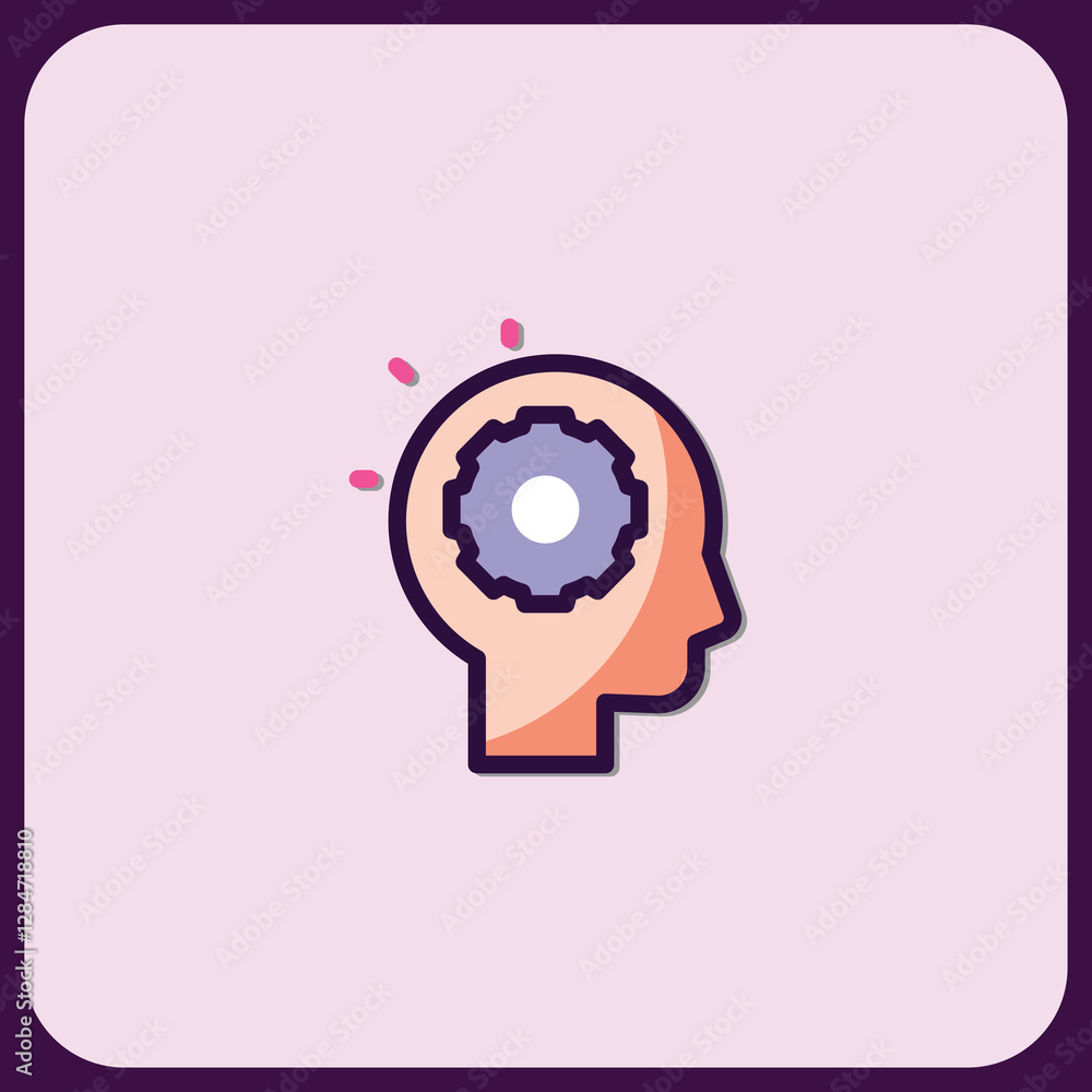 Cognition Icon: Conceptual Mind Gear Graphic Cognition Icon: Conceptual Mind Gear Graphic
