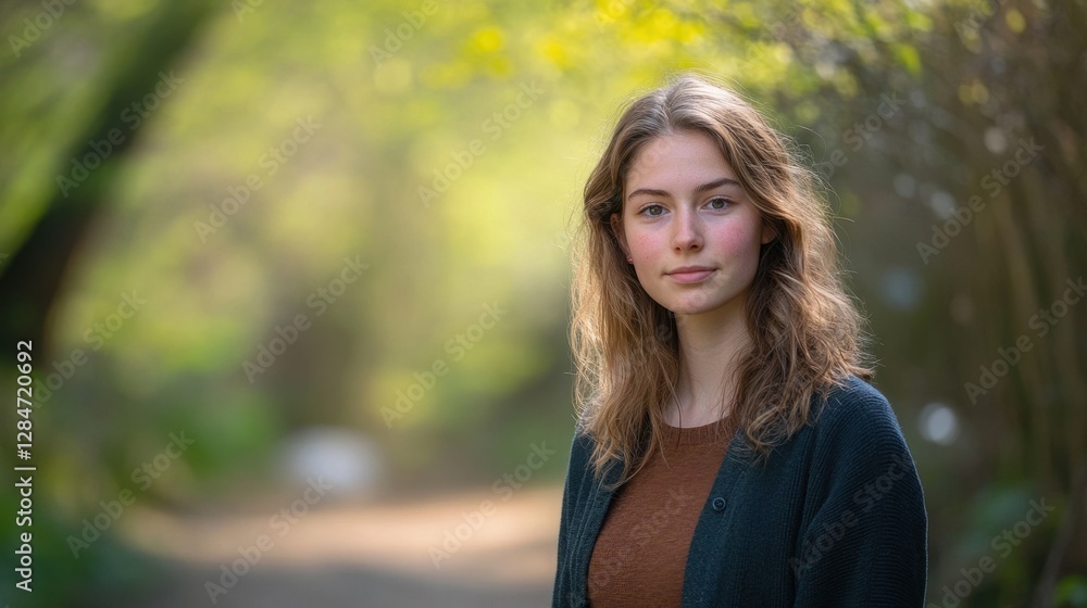 A young female environmentalist poses in a serene natural setting, showcasing her connection to nature and commitment to sustainability. A young female environmentalist poses in a serene natural setting, showcasing her connection to nature and commitment to sustainability.