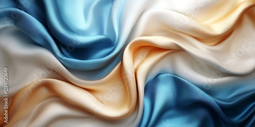 Textured Silk Fabric, Soft, Smooth photo