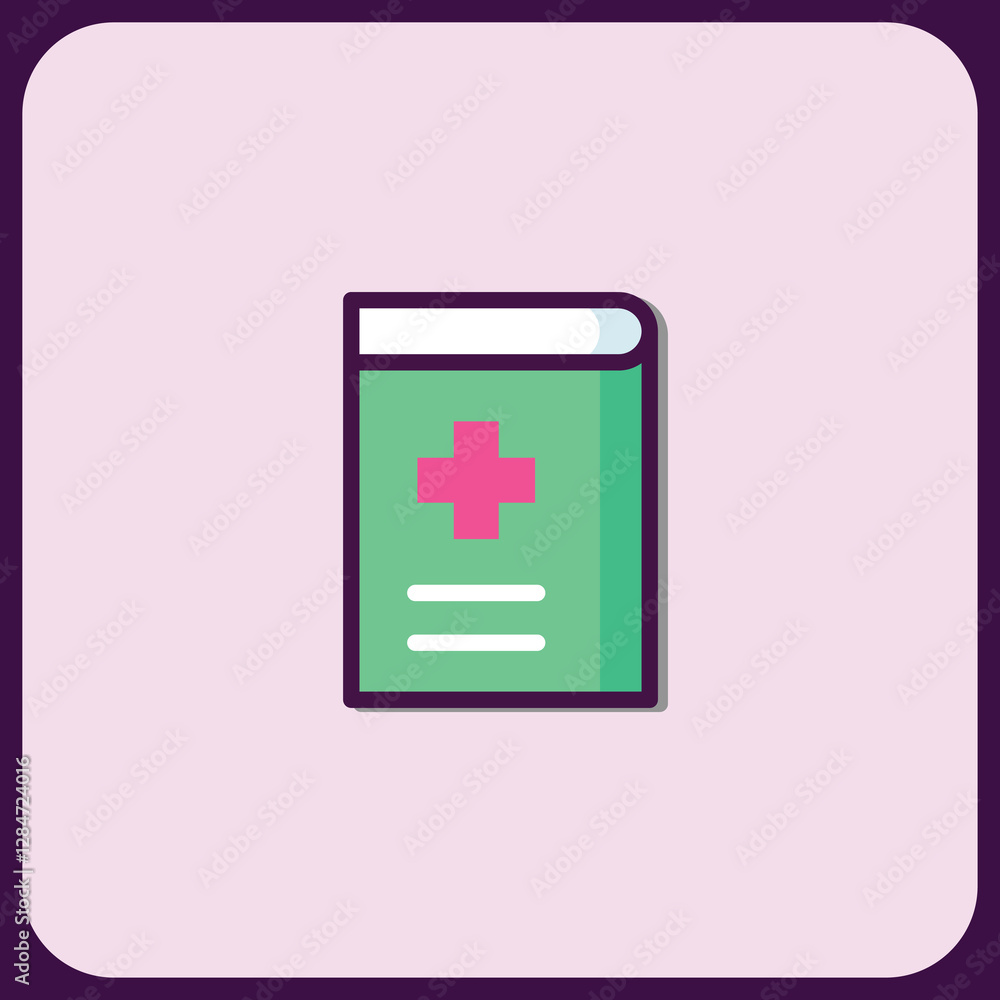 Obraz premium Medical Handbook Icon: Healthcare Guidebook Symbol