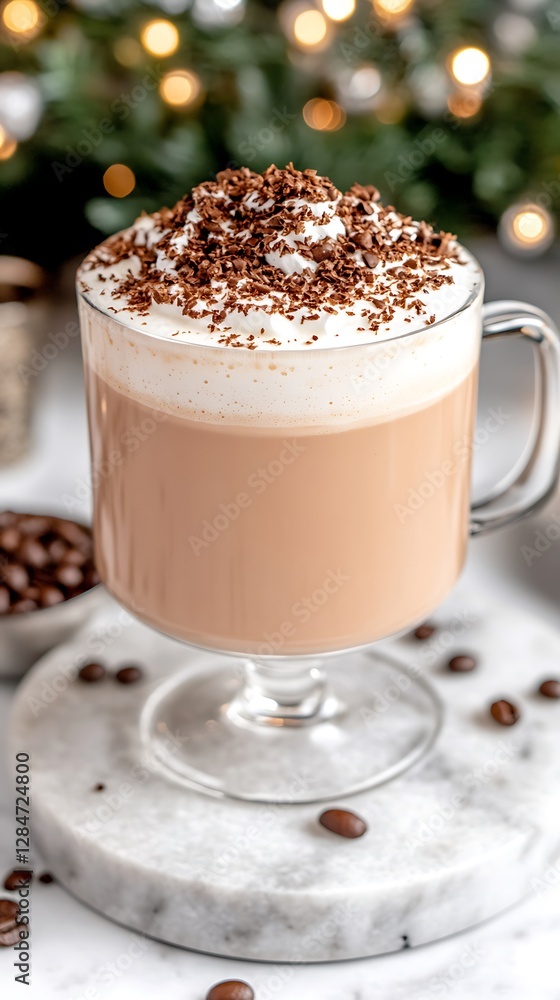 A Cozy Coffee Drink Adorned With Whipped Cream and Chocolate Shavings A Cozy Coffee Drink Adorned With Whipped Cream and Chocolate Shavings
