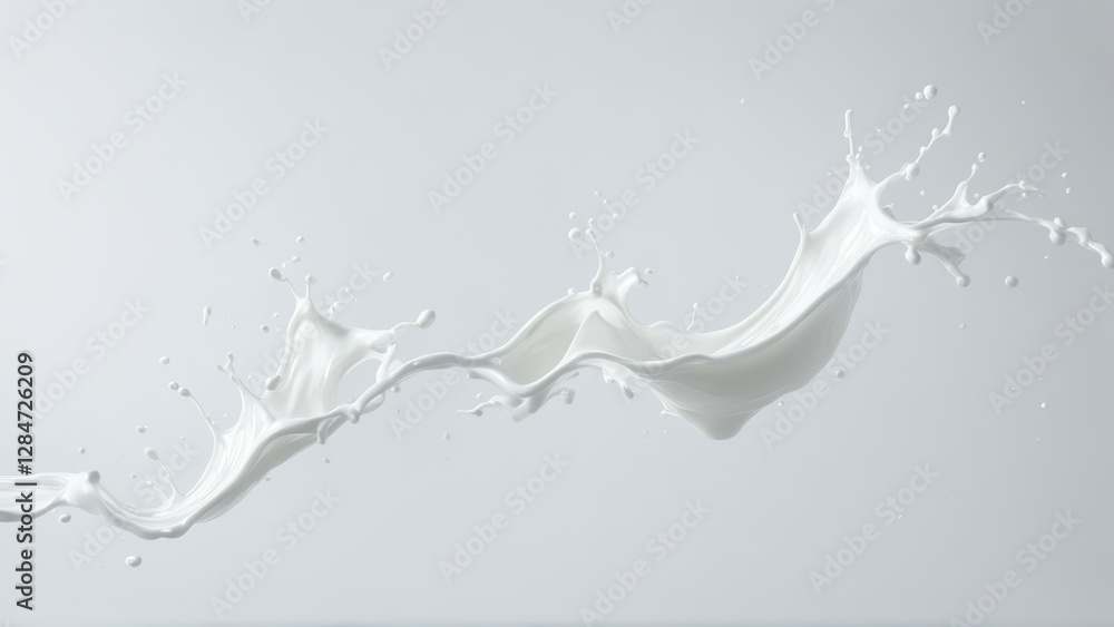 Abstract Milk Splash Flowing Pattern on a clean, minimalistic background. dairy advertising, food industry branding materials, e-commerce product displays, minimalistic promotional designs, packaging Abstract Milk Splash Flowing Pattern on a clean, minimalistic background. dairy advertising, food industry branding materials, e-commerce product displays, minimalistic promotional designs, packaging