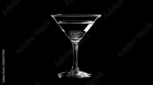 Elegant Martini Glass with Bubbles