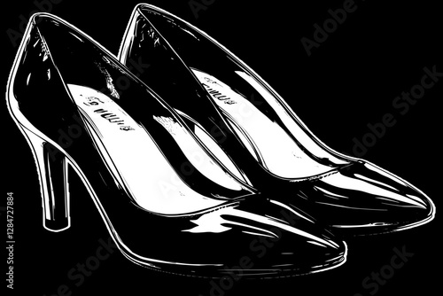 Pair of Stylish Black High Heels
